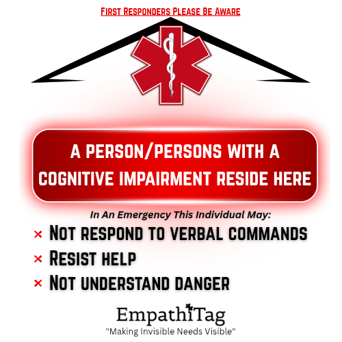 "Cognitive Impairment" EmpathiTag™ Entry Door Sticker